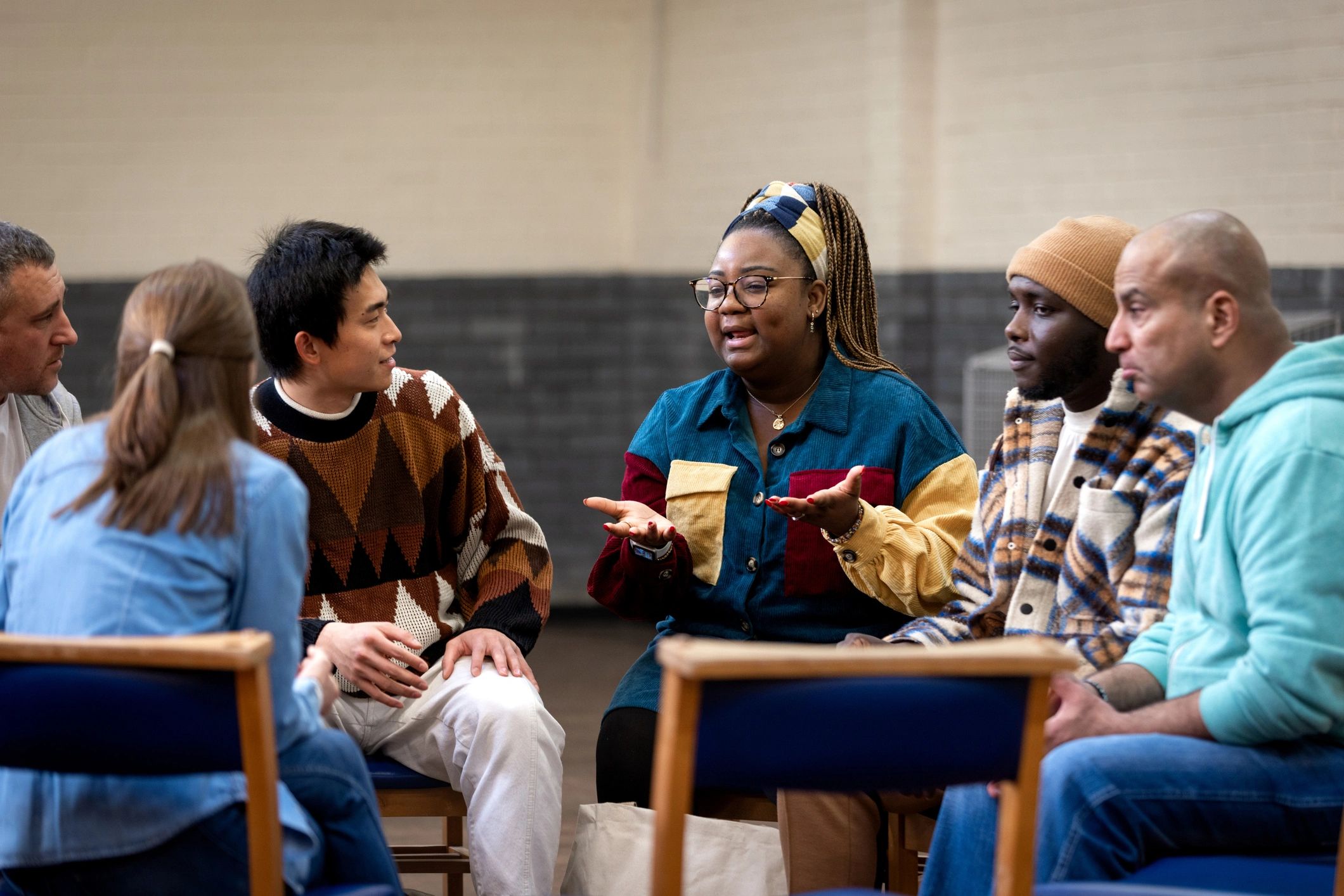 Support group meeting representing compassionate care
